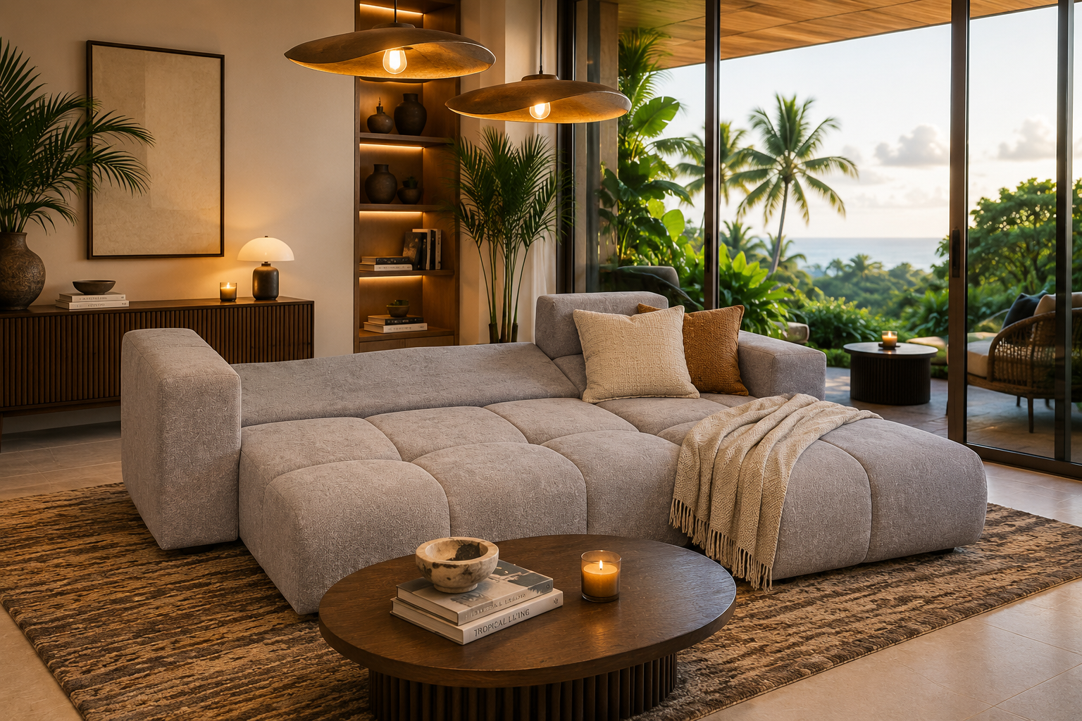 Hoekslaapbank met chaise longue en opbergruimte rechts – Bali