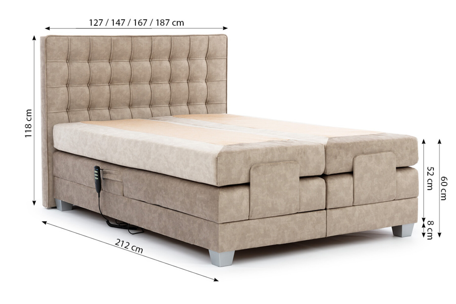 Elektrische Boxspring Lumière