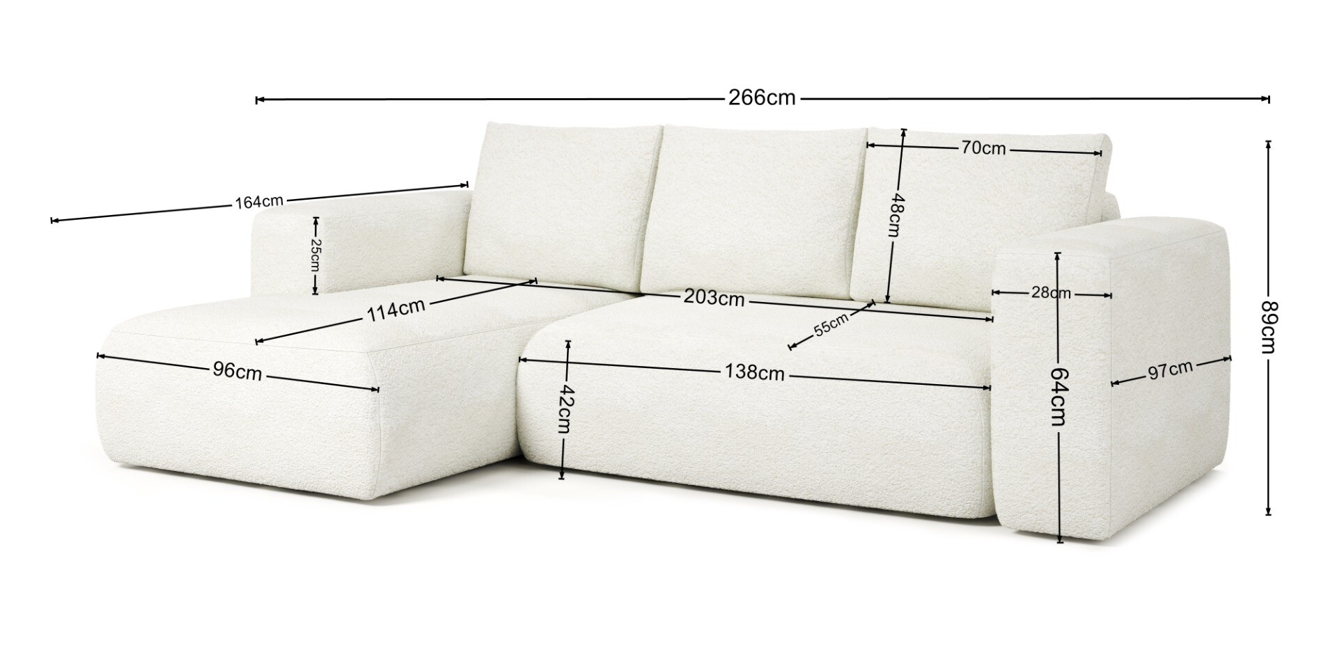 Sorrento Slaapbank met Chaise Longue