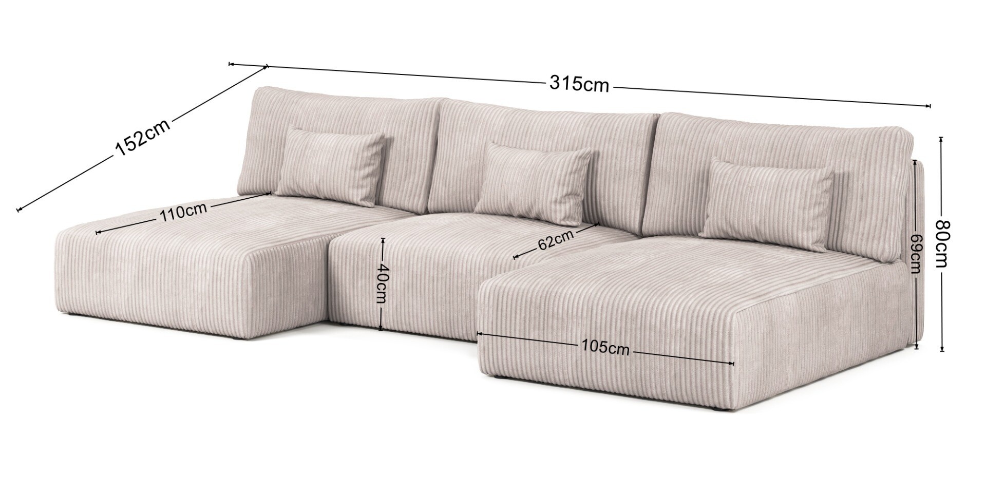 Arezzo U-Vorm Design Slaapbank
