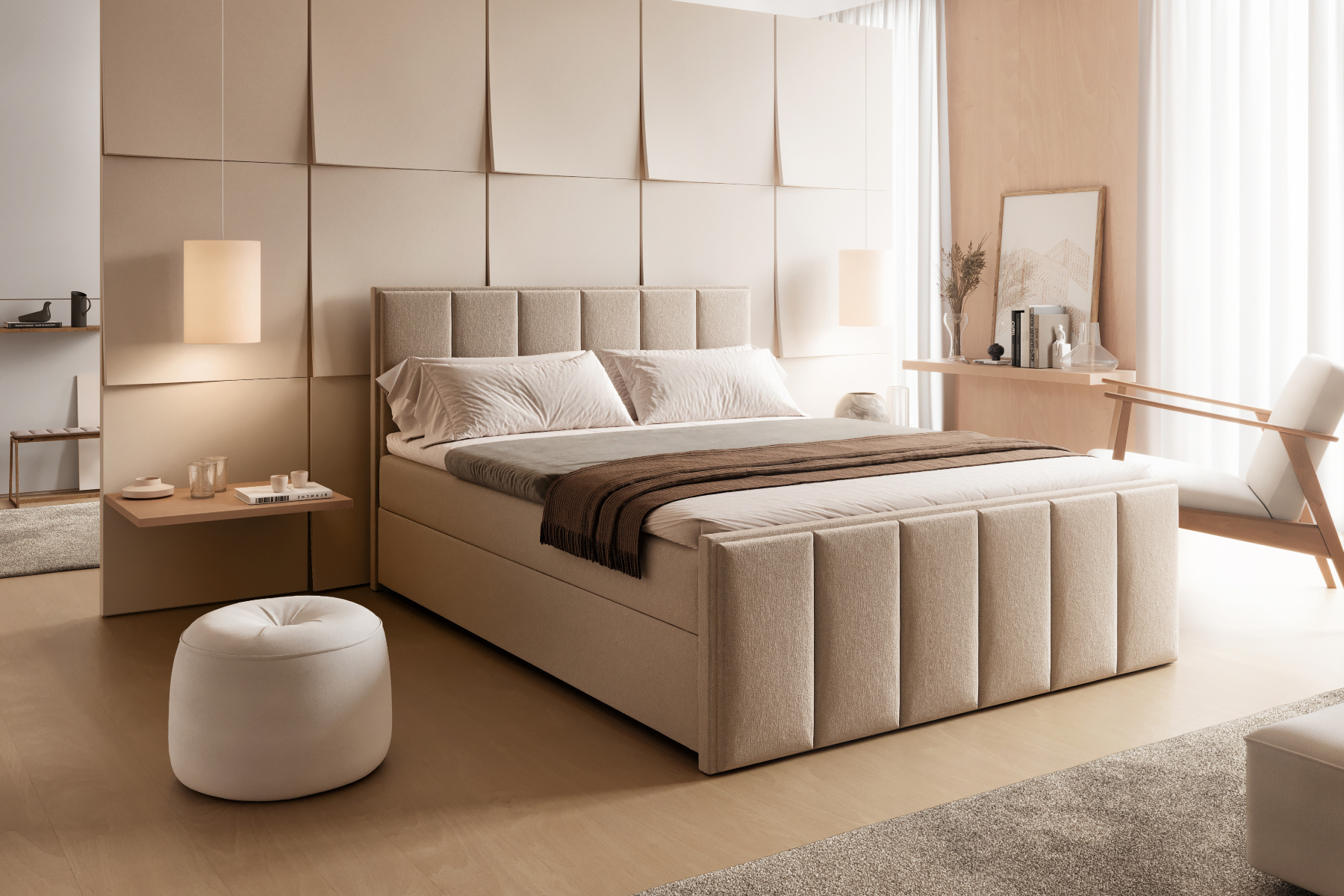 Vlakke boxspring Pisa