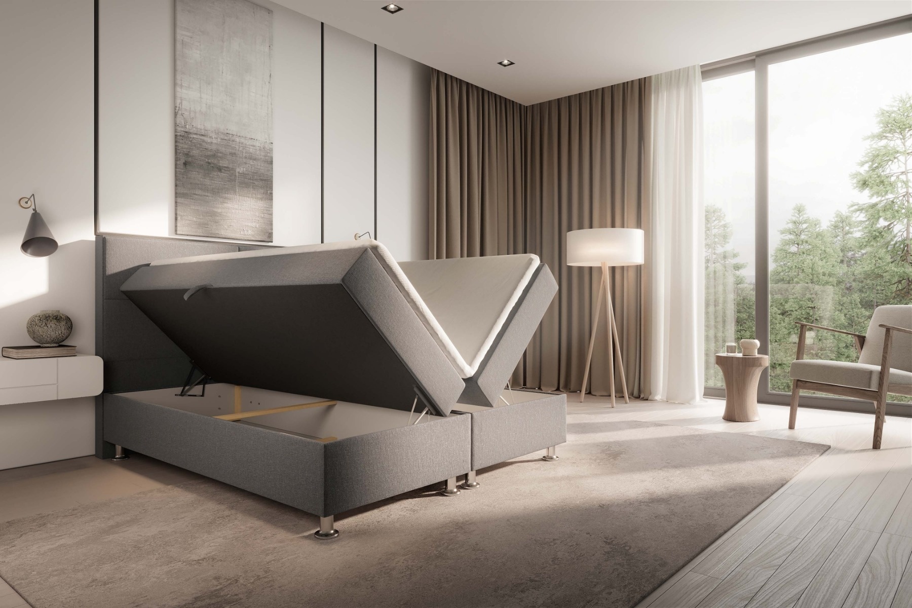 Vlakke boxspring Palermo