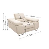 Modena Fauteuil met Verstelbare Hoofdsteun
