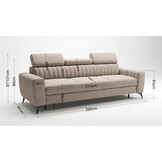 Toledo Design Slaapbank met verstelbare hoofdsteunen