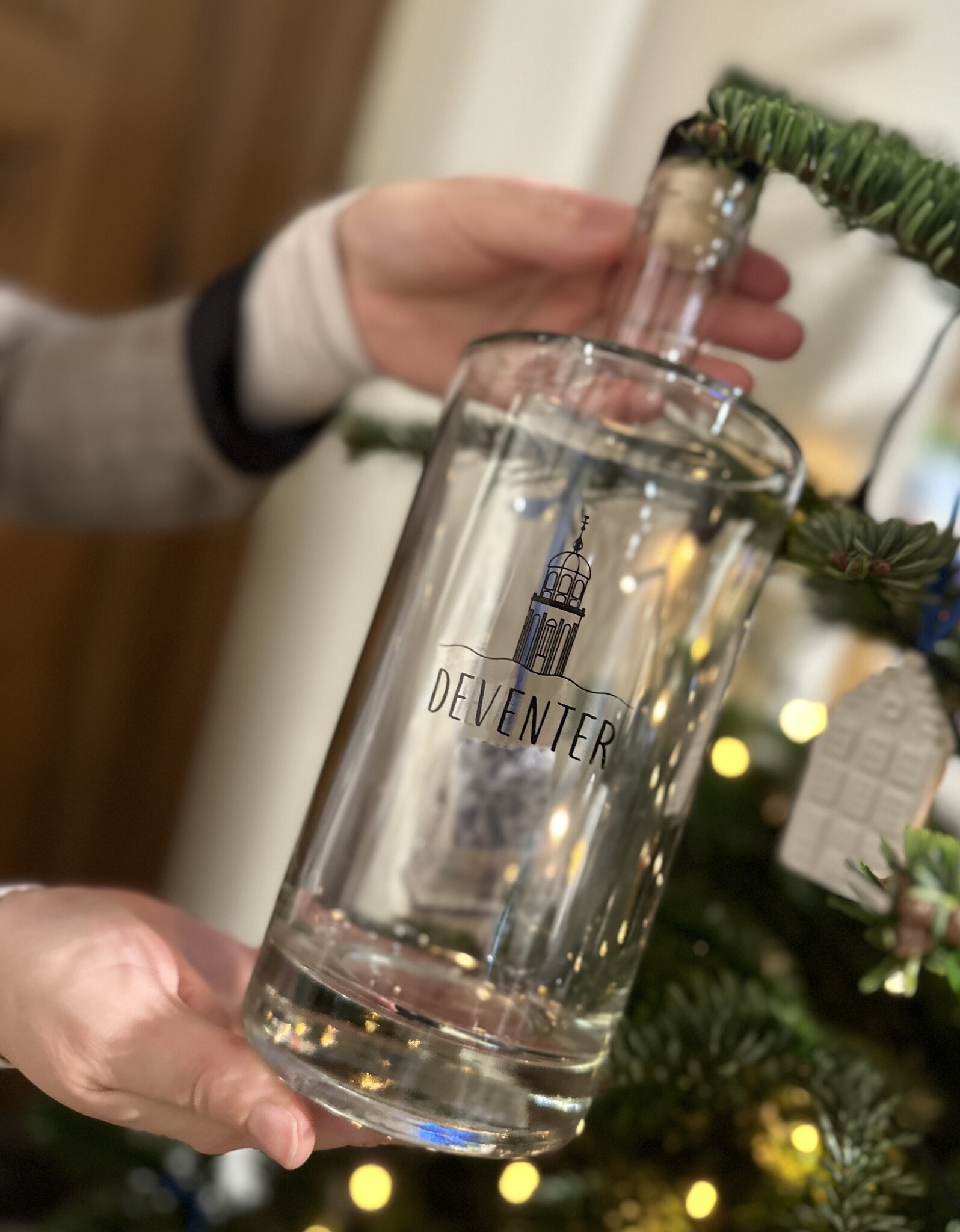 Glazen Deventer waterfles