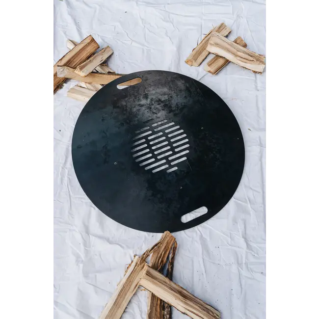 BRANT BRANT Grillplatte Rund Groß – Gusseiserne Platte für FireBox