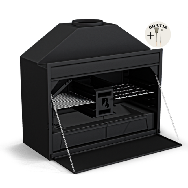 BRANT Inbouw Braai 1200 – Houtgestookte BBQ voor Buitenkeukens