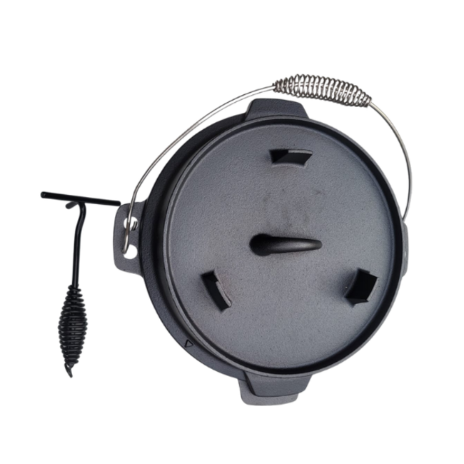 BRANT Dutch Oven – Gusseiserner Feuertopf 5L für Outdoor-Kochen