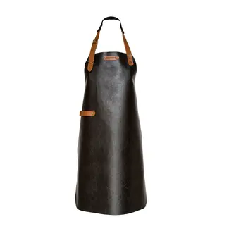 New York Black Leren Schort