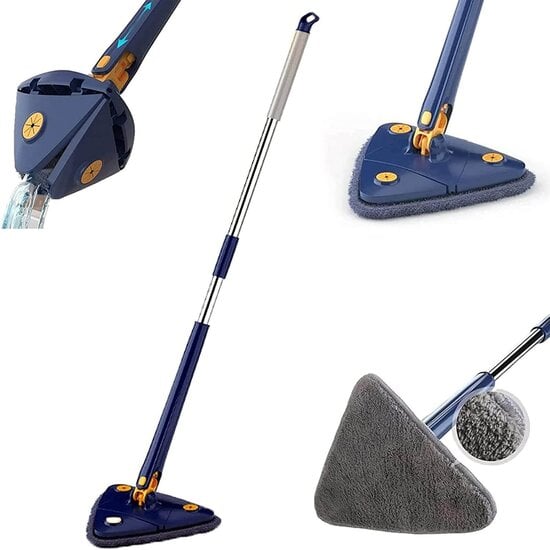 Shine for your daily cleaning Shine - Multifunctionele mop- 360° draaibare verstelbare schoonmaak mop met uitwringfunctie - Incl. 2 microvezel doeken