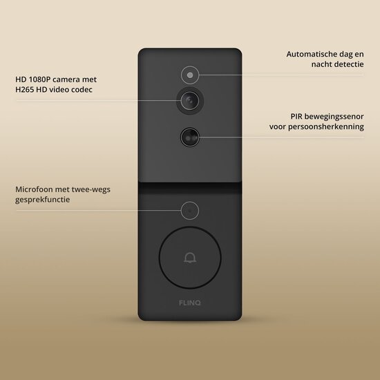 FlinQ FlinQ - Smart Video Doorbell - Deurbel - Slimme deurbel