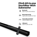 FlinQ FlinQ - Soundbar Play - Soundbar voor TV - Zwart - Film modus - Muziek modus