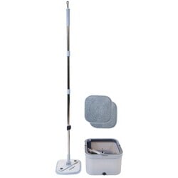 Nexxt Dweilset met roterend uitwringsysteem – Dweil met emmer, dubbele watercompartimenten en zeepdispenser