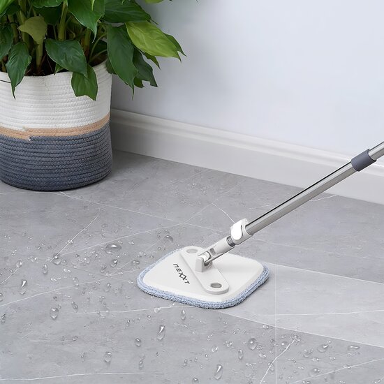 Nexxt Nexxt Dweilset met roterend uitwringsysteem – Dweil met emmer, dubbele watercompartimenten en zeepdispenser