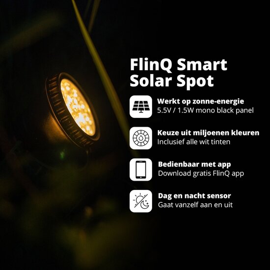 FlinQ FlinQ Smart Outdoor Solar Spot - Innovatieve en Duurzame Verlichting voor Buiten
