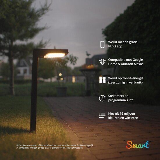 FlinQ FlinQ - Smart Solar Tuinlamp- 2-pack - Solar Tuinverlichting - Wit & Gekleurd licht - Bewegingssensor - Gaia