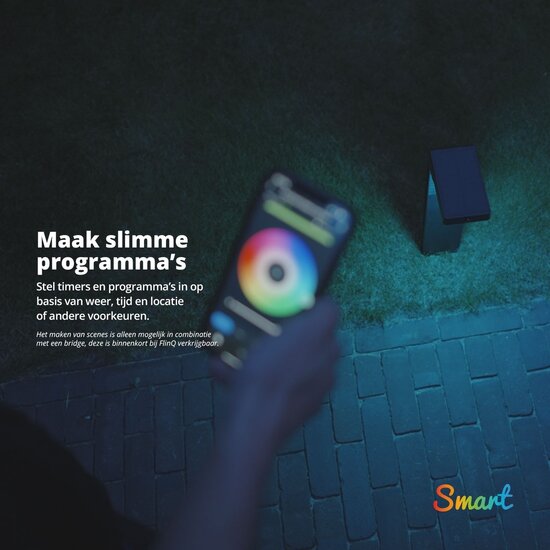 FlinQ FlinQ - Smart Solar Tuinlamp- 2-pack - Solar Tuinverlichting - Wit & Gekleurd licht - Bewegingssensor - Gaia