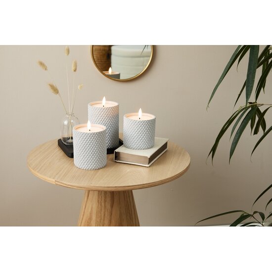 Lifa Living Lifa Living LED Kaars Set/3 - Cementen Houders met Kabelpatroon