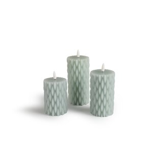 Lifa Living LED Kaars Set/3 met Wax en Kabelpatroon