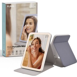 FlinQ - Draagbare Spiegel - Reisspiegel - Met verlichting - Make-Up Spiegel - Oplaadbaar - 2 kleuren