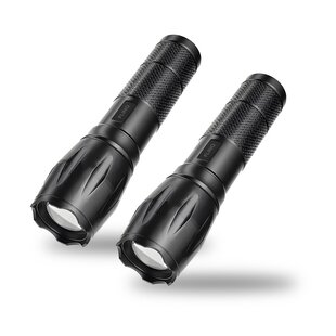FlinQ Military Flashlight 2-pack: Krachtige en Robuuste Zaklampen voor Elk Avontuur