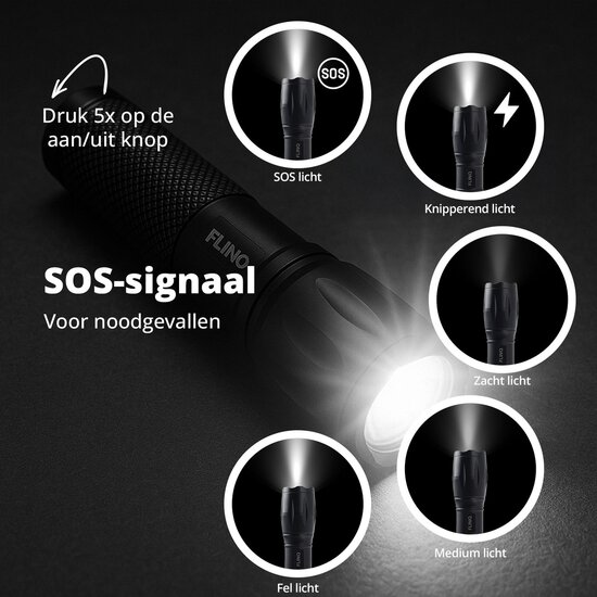 FlinQ FlinQ Military Flashlight 2-pack: Krachtige en Robuuste Zaklampen voor Elk Avontuur