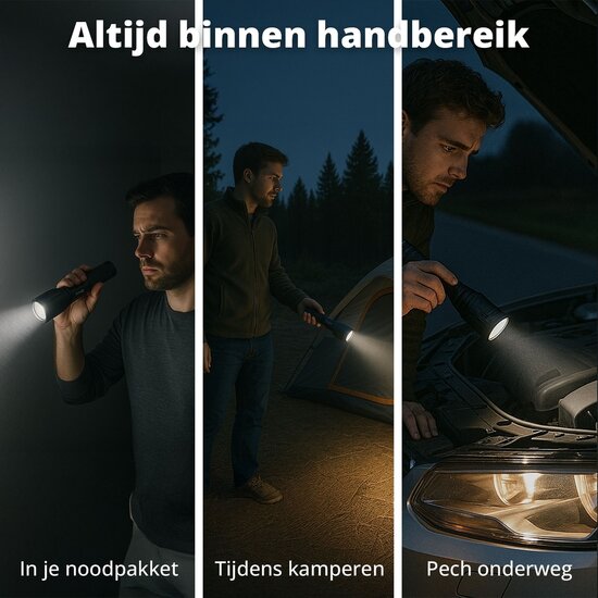 FlinQ FlinQ Military Flashlight 2-pack: Krachtige en Robuuste Zaklampen voor Elk Avontuur