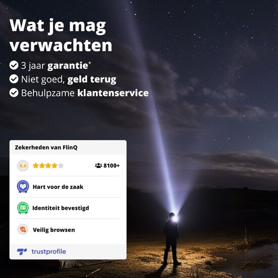 FlinQ FlinQ Military Flashlight 2-pack: Krachtige en Robuuste Zaklampen voor Elk Avontuur