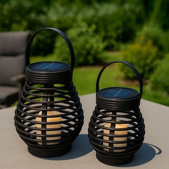 FlinQ FlinQ Solar Lantern Bottassano – 2-pack - Tijdloze sfeer zonder stekker of gedoe