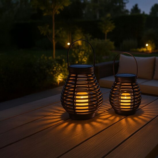 FlinQ FlinQ Solar Lantern Bottassano – 2-pack - Tijdloze sfeer zonder stekker of gedoe