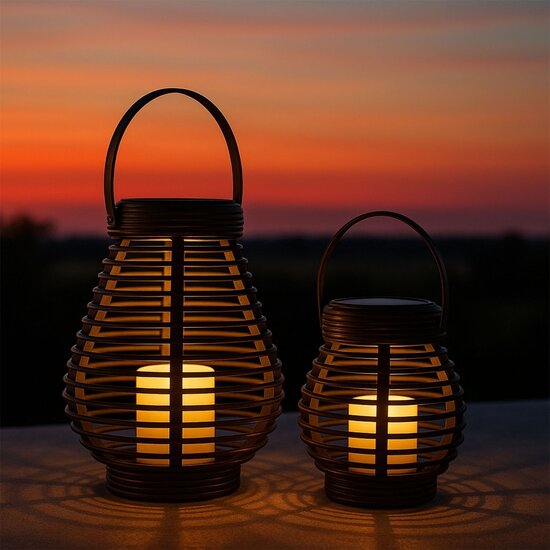 FlinQ FlinQ Solar Lantern Bottassano – 2-pack - Tijdloze sfeer zonder stekker of gedoe