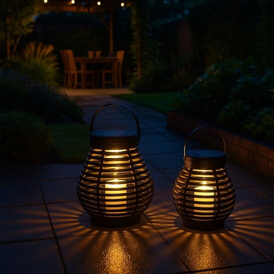 FlinQ FlinQ Solar Lantern Bottassano – 2-pack - Tijdloze sfeer zonder stekker of gedoe