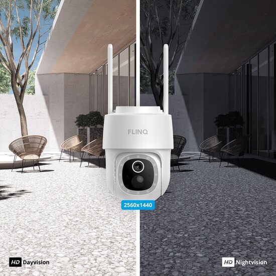 FlinQ FlinQ Smart Outdoor Dome Guard Camera – Slimme Solar Buitencamera met 360° Pan & Tilt