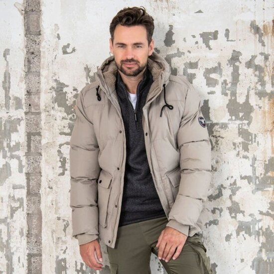 Cappuccino Cappuccino Italia Moorland Winterjas met Capuchon