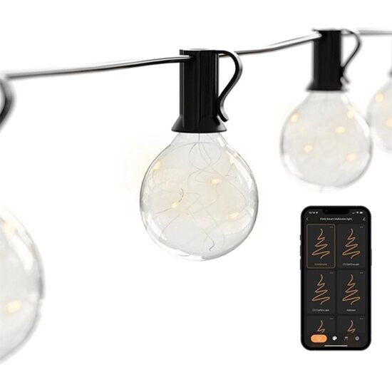 FlinQ FlinQ - Slimme Lichtslinger - Lichtsnoer buiten en binnen - Smart verlichting - Lichtsnoer - 15 meter - RGB