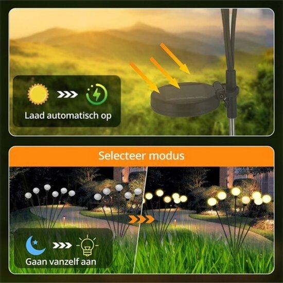 FlinQ FlinQ - Solar tuinverlichting - 2-pack - Zwart - Tiara