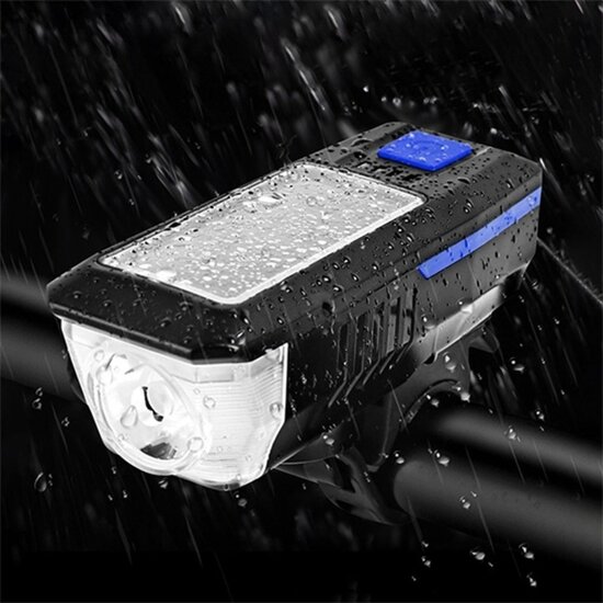 FlinQ FlinQ - Solar Fietsverlichting - Oplaadbare USB Led Fietslamp - Inclusief bel - Waterdicht - 3 Lichtstanden