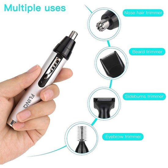 FlinQ FlinQ - Oplaadbare 4 in 1 Baard trimmer - Wenkbrauw Trimmer - Neustrimmer - Oortrimmer - Scheerapparaat - Oplaadbaar