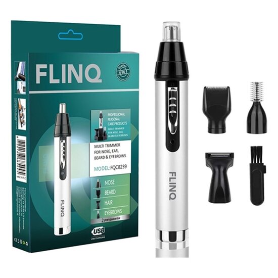 FlinQ FlinQ - Oplaadbare 4 in 1 Baard trimmer - Wenkbrauw Trimmer - Neustrimmer - Oortrimmer - Scheerapparaat - Oplaadbaar