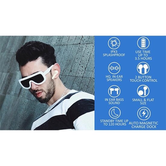 FlinQ FlinQ - Alume Draadloze Oordopjes - Bluetooth Oordopjes - Oplaadcase - IPX3 Spatwaterdicht