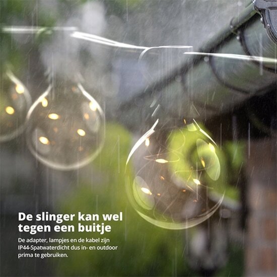 FlinQ FlinQ - Solar Lichtslinger - Lichtsnoer buiten - Lichtsnoer - Zonne-energie - Zwart - 8 Meter