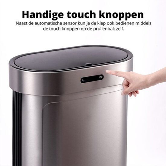 FlinQ FlinQ Detachable Sensor Bin 60L – Slimme Opvouwbare Prullenbak in Titanium Alloy