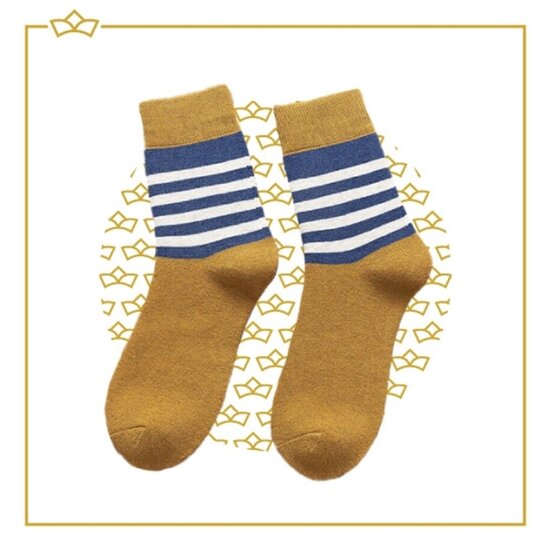 Attrezzo Attrezzo - 7 paar wintersokken - Gestreept - Diverse kleuren - Dikke sokken - Maat 38-43