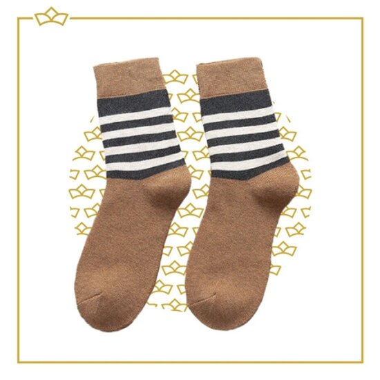 Attrezzo Attrezzo - 7 paar wintersokken - Gestreept - Diverse kleuren - Dikke sokken - Maat 38-43