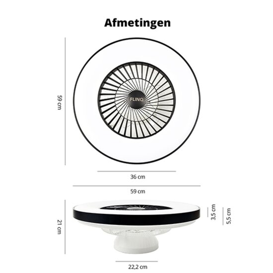FlinQ FlinQ - Smart Plafondventilator met LED-verlichting