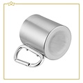 Attrezzo ATTREZZO® - Camping- / Reisbeker 200 ml - Roestvrij Staal Beker - Incl. Karabijnhaak - Handvat - Picknick