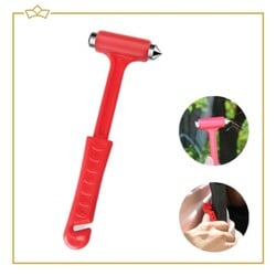 ATTREZZO® - Noodhamer - Veiligheidshamer - Emercy Hamer - Veiligheidsgordelsnijder