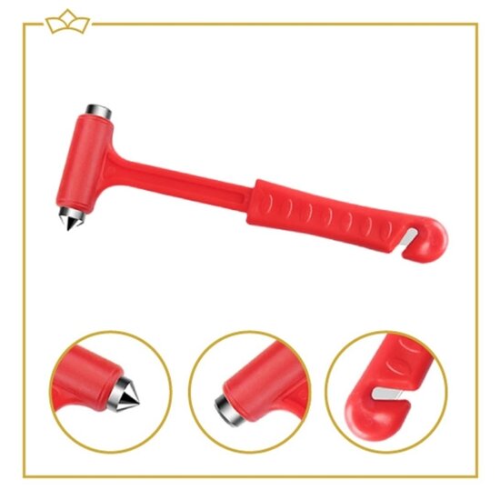 Attrezzo ATTREZZO® - Noodhamer - Veiligheidshamer - Emercy Hamer - Veiligheidsgordelsnijder