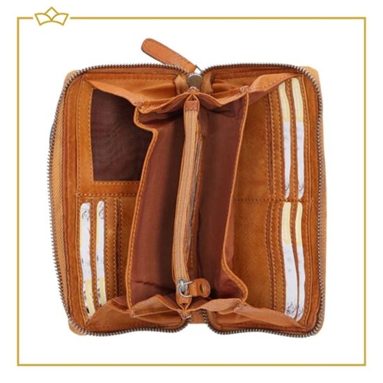 Attrezzo Attrezzo Damesportemonnee - Groot Model - 100% Echt Leer