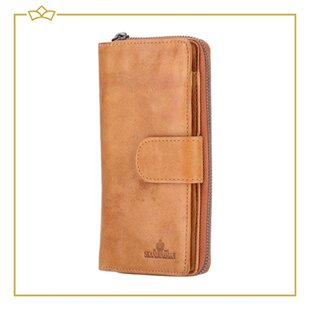 Attrezzo Damesportemonnee - Groot Model - 100% Echt Leer